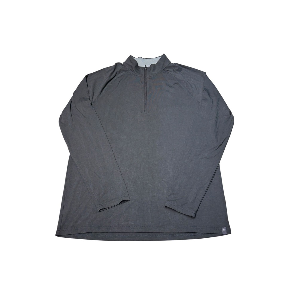 Free Fly Mens Bamboo Midweight Quarter Zip Pullover Charcoal Gray Size Large